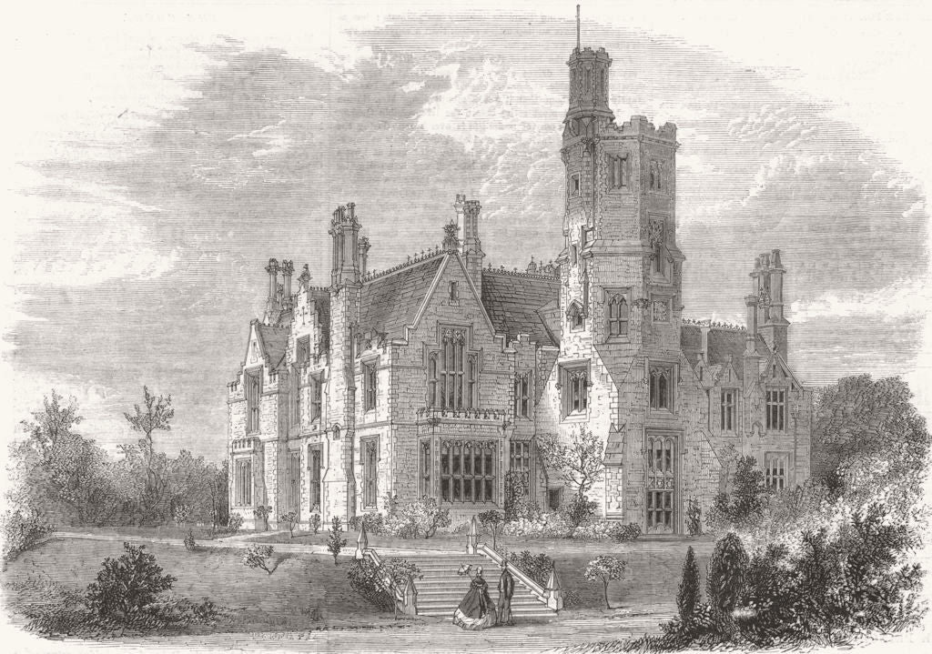 YORKSHIRE. Manor Heath, Mayor of Halifax 1863 old antique print picture